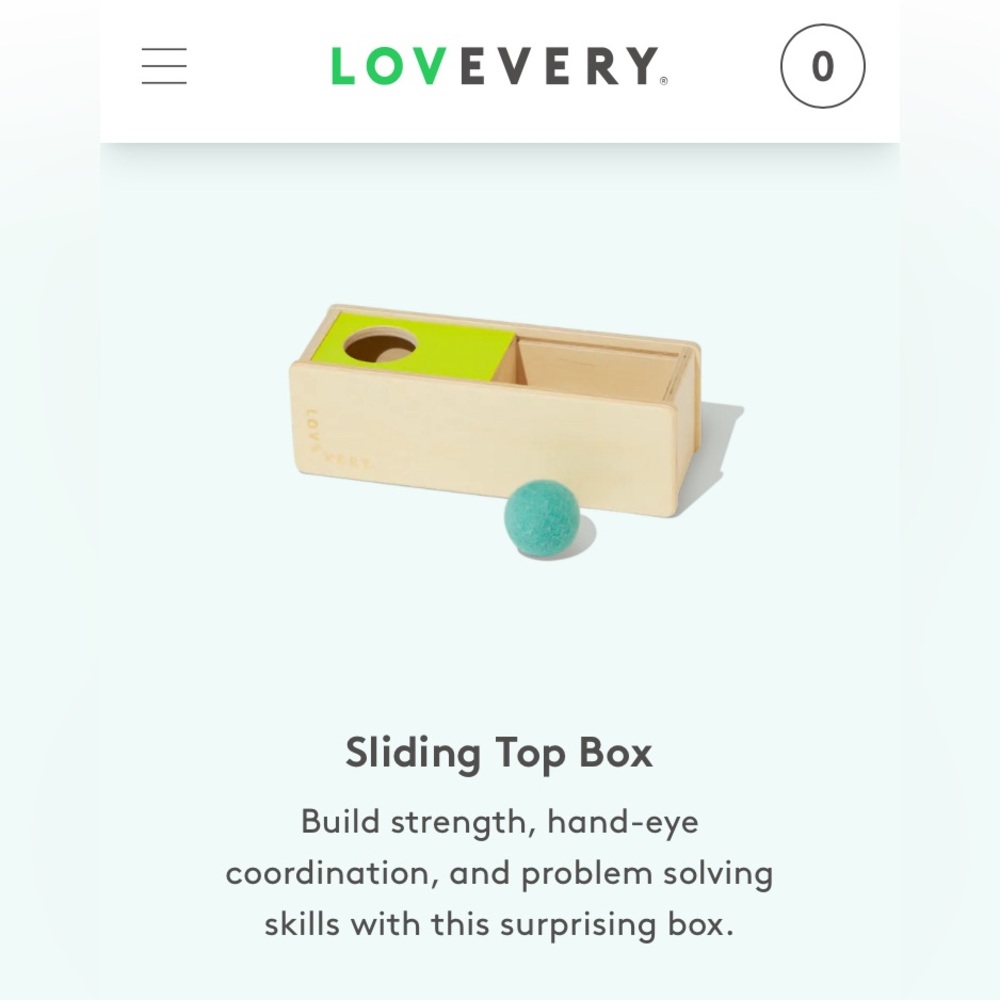 Lovevery Sliding Top Box (original wider box)